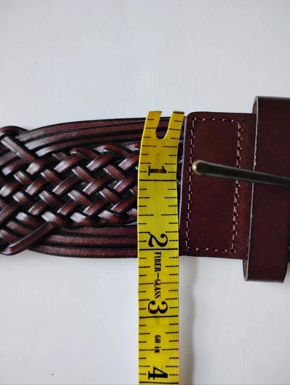 Woven Braided Bonded Leather Belt Brown Wide All Seasons Classic Bohemian